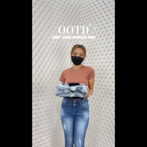 Jaket Jeans Wanita Oversize Sobek Korea Panjang Denim Tebal Premium 8186 - Siap Dikirim, Gambar Asli, Kualitas Bagus, Harga Terjangkau - All Size (Lingkar dada maksimal 100CM) (Lazada)