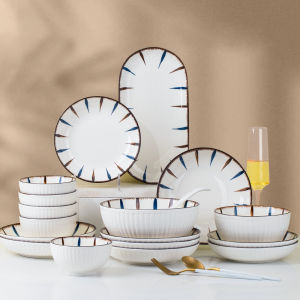 ZHIZHOU | Bộ Đồ Ăn Sứ Nhật Bản Tráng Men Màu