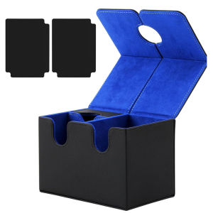 Card Deck Box with Dice Tray for MTG Cards 200+ Card Storage Box Fits for TCG CCG PU Leather Strong Magnet Collectible Card Case