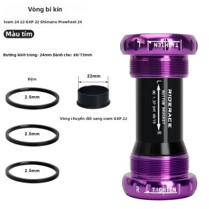 RIDERACE | 24mm MTB Đường Xe Đạp Giá Đỡ Dưới Có Vòng Bi Kín BB68/73 Hollowtech Xe Ngựa Chuyển Động Trung Tâm Tương Thích Với SRAM GXP Crankset