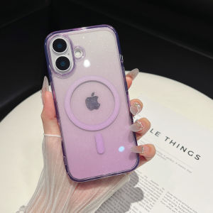 Luxurious and high-end starry glitter magnetic phone case suitable for iPhone 13 14 15 16 Pro Max