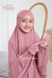 Mukena Anak LOLO PIANA Usia 7-10 tahun Free Sajadah Muka