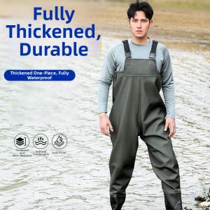 PATGEAR | Thickened Full Body Waterproof Waders for Men Lightweight Diving Pants Fishing Overalls Neoprene Wetsuit for Reservoir Sea Fishing
