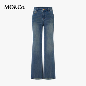 MO&Co. | Elastic Flare Bottom Straight Jeans