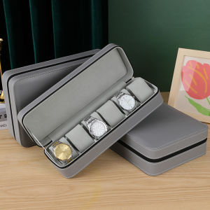 Portable Dustproof Watch Storage Box Zipper Wristwatch Jewelry Box Simple Leather Bracelet Display Case
