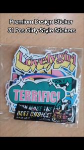 (PREMIUM DESIGNER STICKER) 31pcs GIRLY STYLE Vinyl Decal graffiti STICKERS bomb for laptop fridge luggage & etc