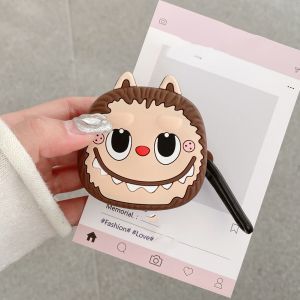 Labubu เคสหูฟังซิลิโคนน้ำลายการ์ตูนน่ารักสีสันสดใสพร้อมตะขอหรือเชือกเส้นเล็กสำหรับหูฟัง Samsung ตูม Pro 2 2 Pro 2 Pro FE