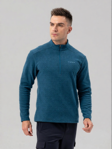 Fleece Open Collar Long Sleeve T-Shirt Thermal Midlayer