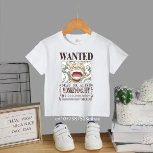 Bandai | Anime Kids T Shirt One Piece Luffy Streetwear Gym Workout Short Sleeves Graphic Tee Loose Casual Tops Summer Y2k