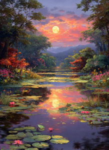 Kayou | Painting By Numbers for Adults Kits Lake Landscape Night Drawing Coloring By Numbers Wall Art Diy Gift