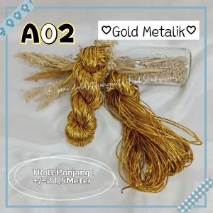 TALI SOUVENIR GOLD & SILVER / TALI HANGTAG METALIK / BENANG SOUVENIR EMAS & PERAK / HANG TAG SERBAGUNA / BENANG PERAK DAN EMAS / STRAP HANG TAG GOLD SILVER / TSG8355