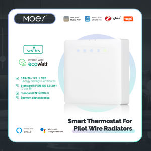MOES | ZigBee Smart Thermostat For Pilot Wire Heating Radiator Support Ecowatt Electricity Monitoring App Remote Control Workwith Alexa