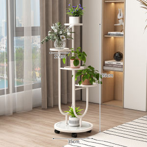 Flower Rack Living Room Floor Movable Accessible Luxury Fancy Flower Rack Balcony Green Radish Multi-Layer Jardiniere