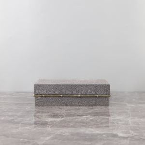 New Chinese Style Wooden Leather Cosmetic Jewelry Storage Box Sample Room Hotel Bedroom Display Box Ornament Decoration