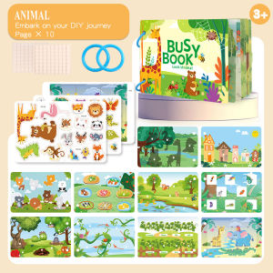 Montessori Boy Girls Busy Book My First Quiet Book Paste Animal Farm Digital Ocean Early Learning Educational Toys Matching Game