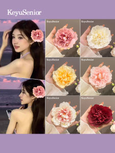 Kẹp Tóc Hoa Giả Phong Cách Biển Cỡ Lớn Phụ Kiện Tóc Nữ Đồ Trang Trí Đầu Thời Trang Giả Hoa Hồng Cao Cấp