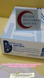 #KlinikKita| 20922 / 020922 - Convatec Little One Ones Stoma Bag Drainable Pouch 8-50mm 15s Littleones TRANSPARENT 康復寶小兒造口袋(開口袋)