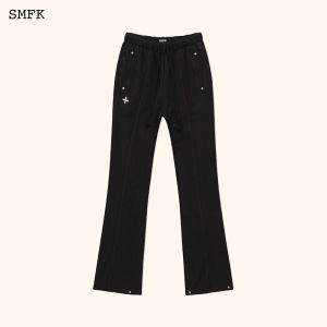 SMFK | Cross Design Bell Bottom Drawstring Sport Pants