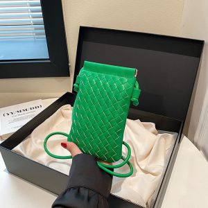 Korean Style Womens Mini Crossbody Phone Bag Woven Single Shoulder Fashionable Satchel Simple Versatile Small Bag