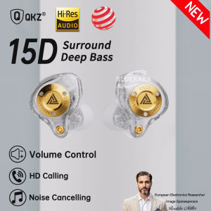 QKZ 15D Surround Sound Headphones Dynamics In Ear Monitor Hifi Wired Earphones Bass Stereo Game Music Noise Cancelling Headset