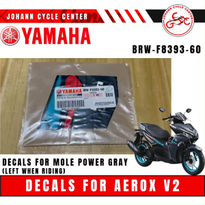 YAMAHA DECALS FOR AEROX V2 DECALS FOR MOLE POWER GRAY LEFT WHEN RIDING PART NUMBER BRW-F8393-60