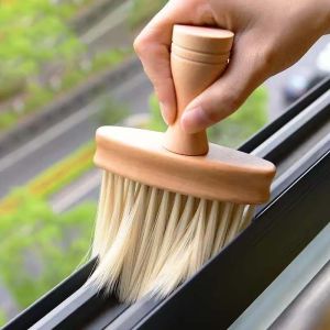 Multifunctional Wooden Cleaning Brush Car Window Buffing Brush Household Door Gap Keyboard Cleaner Car Seat Wash Cleaning Tool
