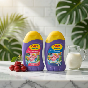 CARRIE JUNIOR HAIR AND BODY WASH – CHEEKY CHERRY & DOUBLE MILK 90g