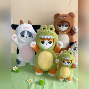Mofusand Kawaii Cat Plush Toy 25cm Cute Animal Costume Doll Soft Toy Dinosaur Cow Bear Birthday Gift for Kids Girls