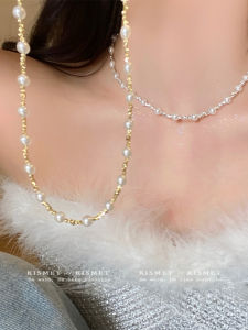 French Pearl Necklace Womens Luxury Sensation Choker Chain Fresh out Fashion Jewelry Lockbone Chain Multi-layered Accessory