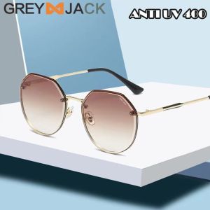 Grey Jack Sunglasses Kacamata Hitam Anti UV Protection New Design Oversized Terbaru Fashion Wanita 31449