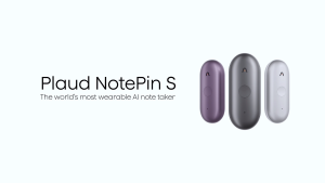 Plaud NotePin S | Tactile Record Button | Plaud Desktop & Mobile | AI Powered Recorder | Designed for Multi-wear