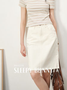 Embroidered Denim A-line Skirt