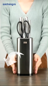 Bộ dao kéo nhà bếp 5 món Lebenlang LBL1956 chuẩn Đức tặng hộp cắm