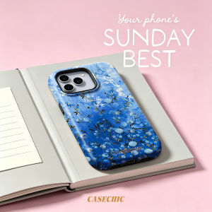 Potdemiel | Blue Bird Floral Pattern For Case For iPhone 17 16 15 14 Plus 13 Pro Max Shockproof Hard Cover CaseChic