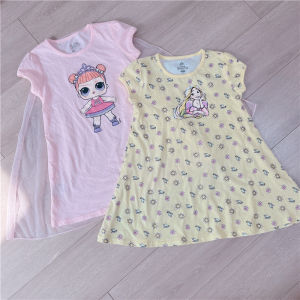 Princess Style Pure Cotton Childrens Dress Doll Home Clothes Girls Cartoon Sleep Dress Summer Season Kids Fashion
