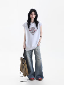 zuocisankon | Street Style Hip Hop Oversized Sleeveless T-shirt
