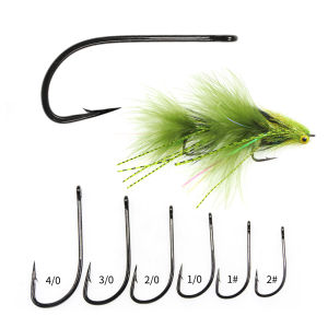 50PCS 2X Strength Stinger Fishhook Saltwater Fishing Hook Sabiki Rig Big Streamer Fly Hook For Pike Bass Trout Fishing 4#-4/0