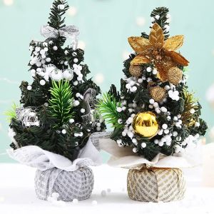 Christmas Tree with Ribbon Bow Home Decorations Ornaments Mini Xmas Trees Gift Navidad for Christmas Party