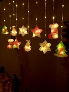 4m 138led Curtain Christmas lights Painted led light strip 8 modes Christmas Decoration light Indoor/Outdoor Colorful Christmas LED Fairy lights