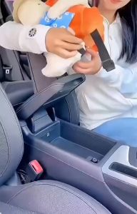 【ROYO OS】2 in 1 Creative Car Tissue Box Cartoon Chair Back Car Tissue Car Tissue Box Holder With Rubbish Bin Cartoon Short Plush Tissue Box Holder for Car Armrest Bekas Tissue Dalam Kereta Comel ES888