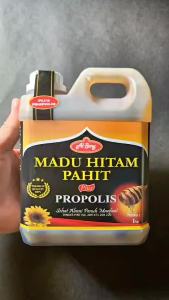 Madu Super Hitam Pahit AL-BANY Plus Propolis Habatusauda Sambiloto Mahoni 1000gr ( BELI 1 GRATIS 1)