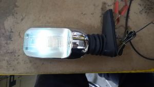 Sport Racing Universal Manual Adjustable Chrome Side Door Mirror With Crystal Super White Signal Light Lamp - One (1) Piece