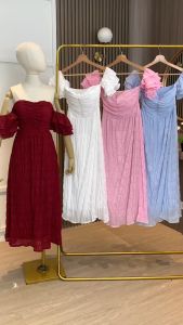 D11511 Wrinkle Sabrina Layered Sleeves Dress