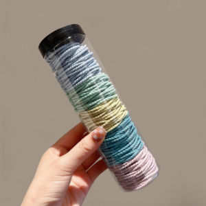 100pcs Solid Colour Hair Ring Female High Elasticity High Ponytail Hair Rope Versatile Hair Accessories
