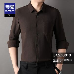 Lormen Mens Long Sleeve Corduroy Shirt Thickened Flannel Business Casual Shirt Easy Care Standard Fit Fashion Urban Style