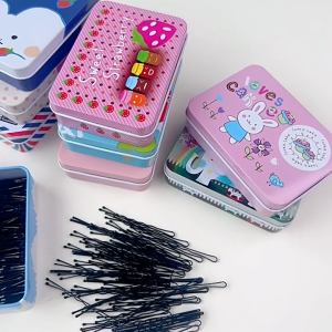 LOYO 50Pcs Hair Bobby Pins Black Curly Wavy U-Shaped Grip Clip Metal Hair Accessories for Kids/Lady