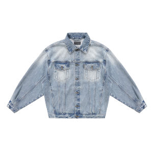 MASONPRINCE Retro Advanced Classic Denim Jacket Eco-Washed Structure Long Sleeve Loose Fit Youthful Trend Spring Autumn Winter