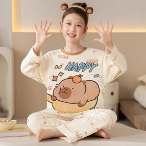 SHAPRA | Girls Cotton Long-Sleeve Cartoony Pajama Set