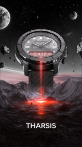 NORTH EDGE THARSIS Outdoor Tactical Digital Watch Carbon Fiber Case 304 Stainless Steel Bezel Barometer Mars-patterned Altimeter Compass Temperature 50M Waterproof Mens Watch