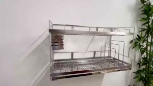 Kệ Chén 2 Tầng Có Khay Hứng Nước Inox 304 KB-825